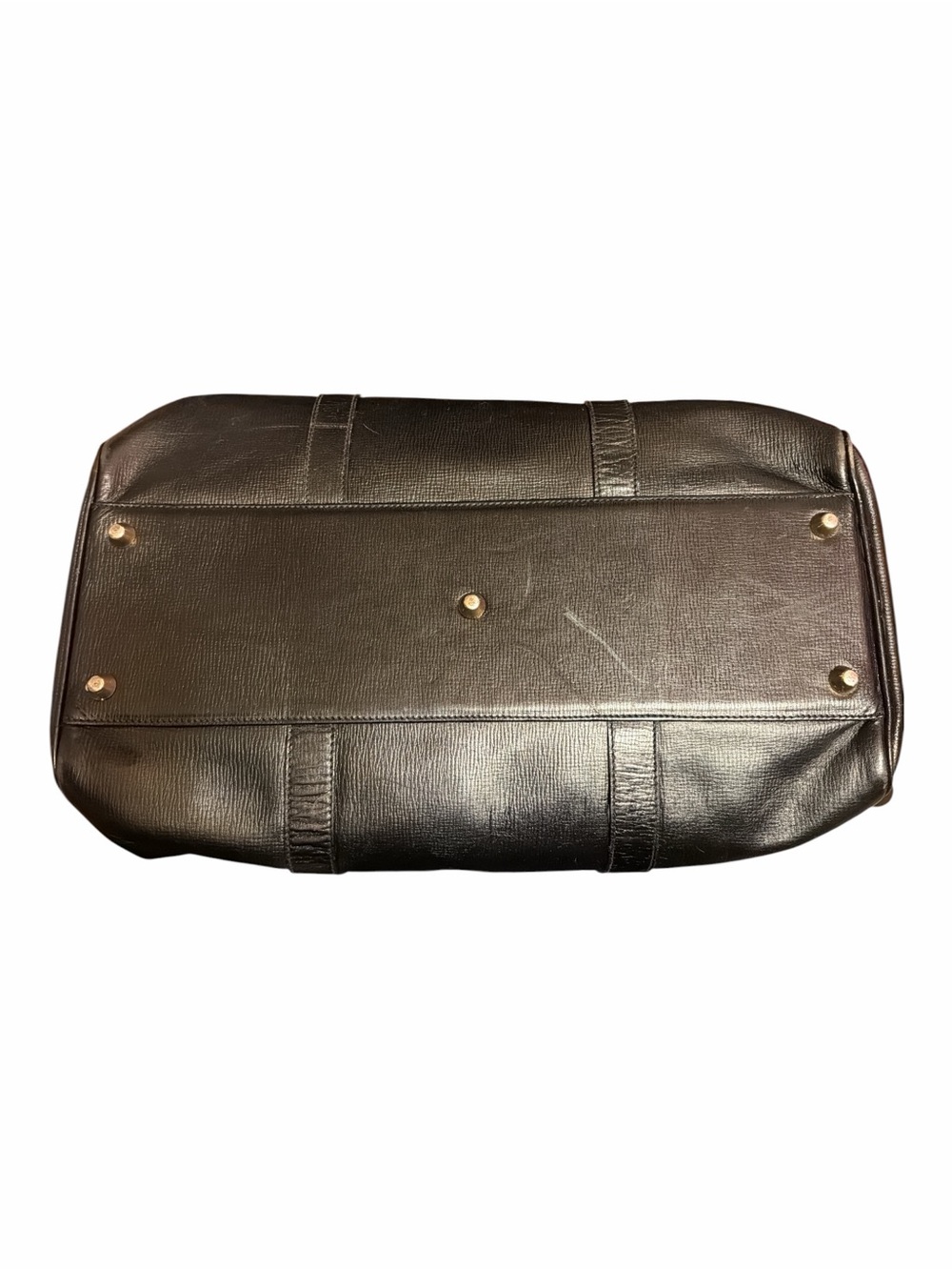 Vintage Bally Switzerland Black Grained Leather Boston Duffle Travel Bag - Picture 5 of 6